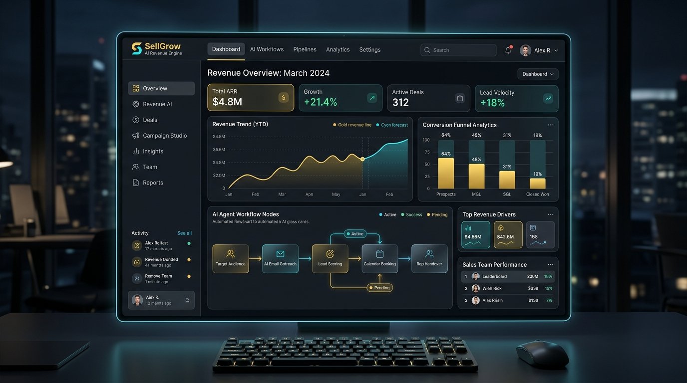SellGrow AI Dashboard Mockup
